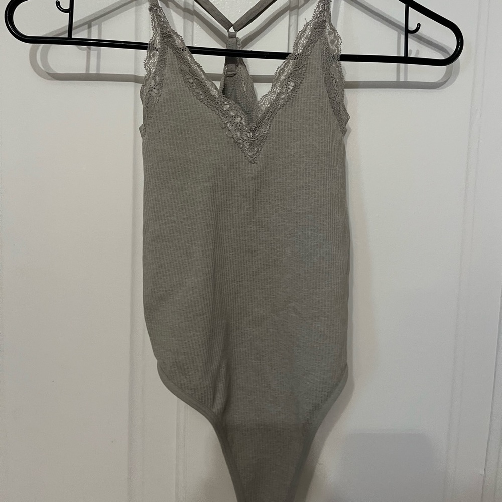 forever 21 pink and grey body suit